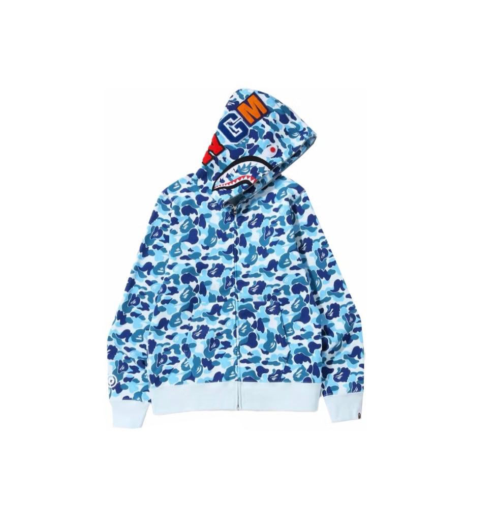 Hoodie Bape Camo Shark (SS23) 'Blue'