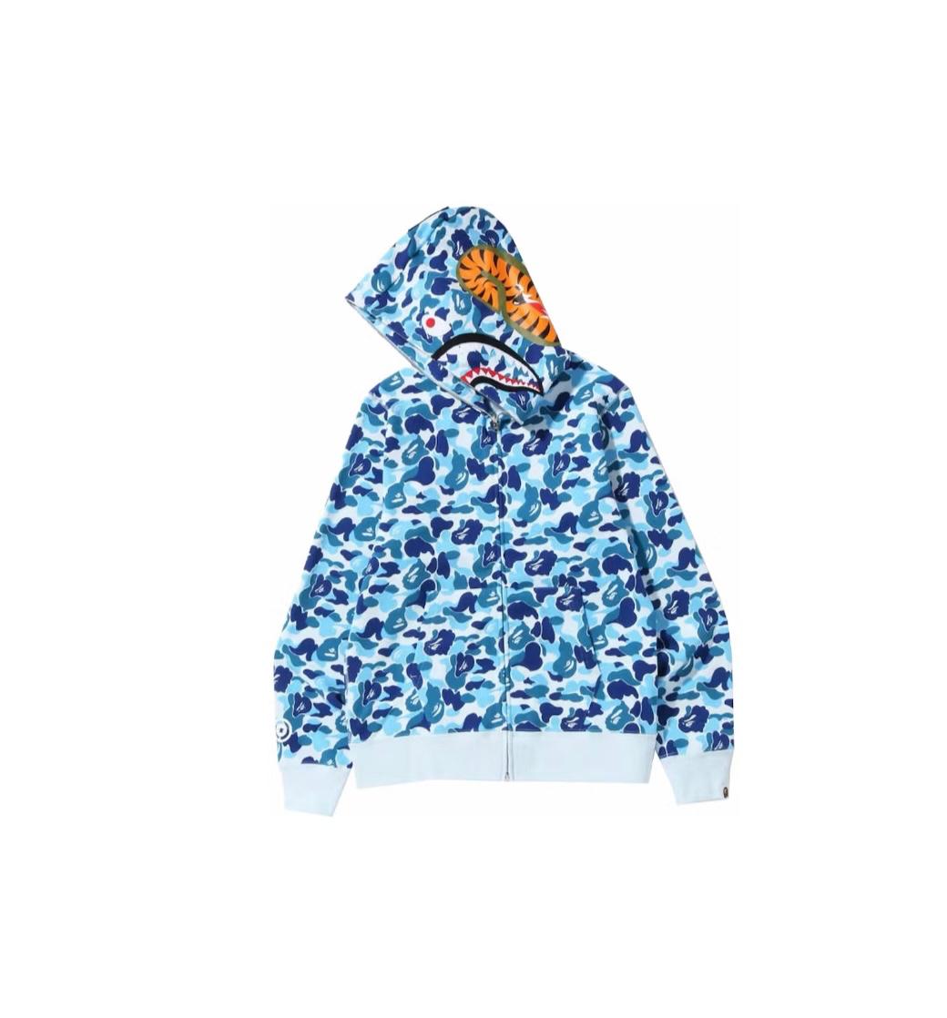 Hoodie Bape Camo Shark (SS23) 'Blue'